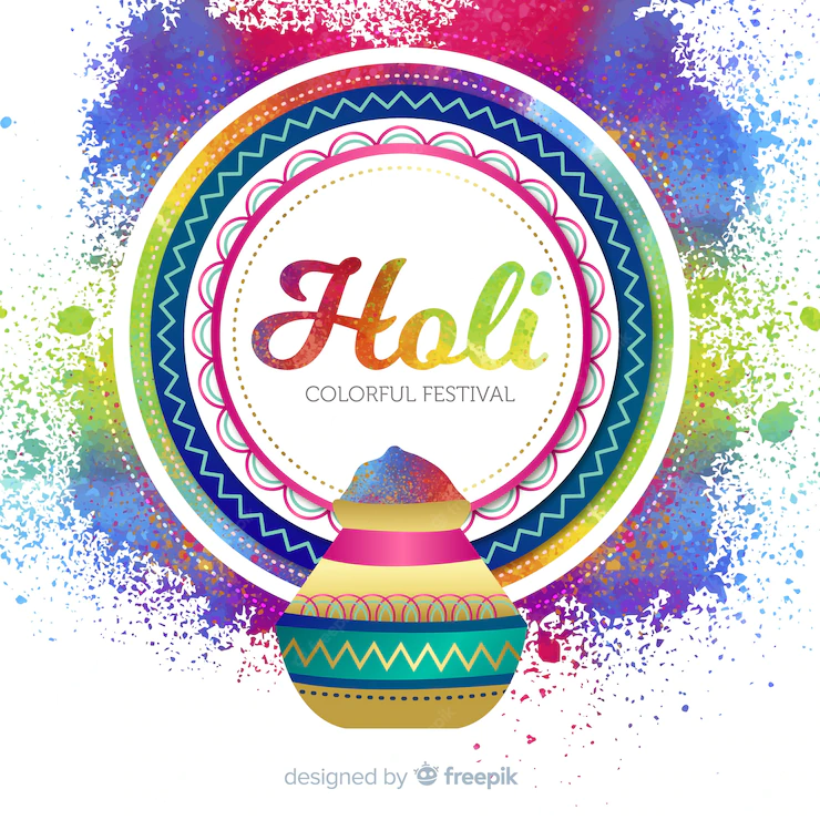 Flat Holi Festival Background 23 2148064879