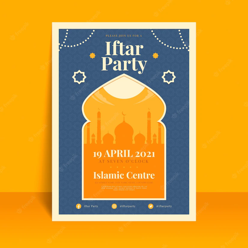 Flat Iftar Invitation Template 23 2148881341