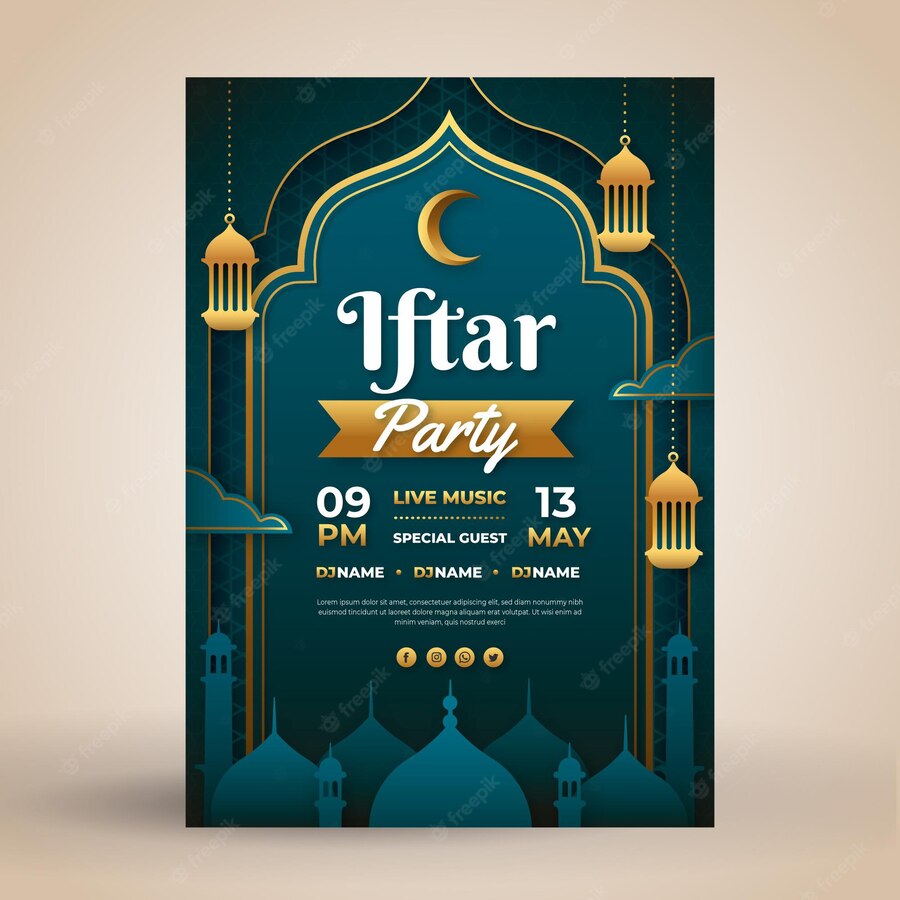 Flat Iftar Poster Template 52683 57724