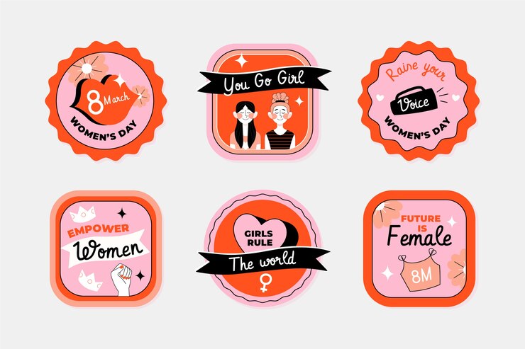 Flat International Women S Day Badges Collection 23 2149257360