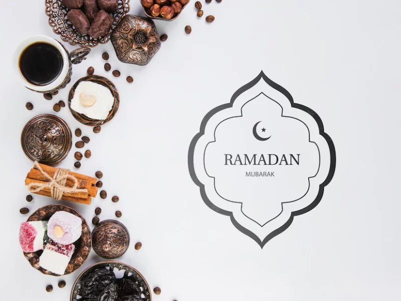 Flat lay ramadan composition with copyspace Free Psd