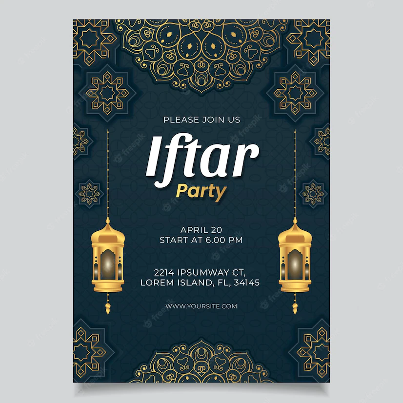 Flat Vertical Iftar Poster Template 52683 59648