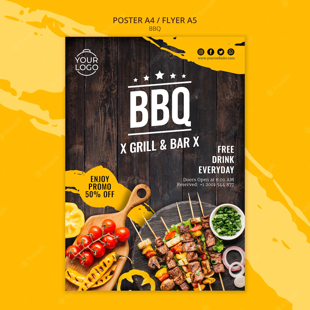 Flyer Template With Bbq Concept 23 2148551855