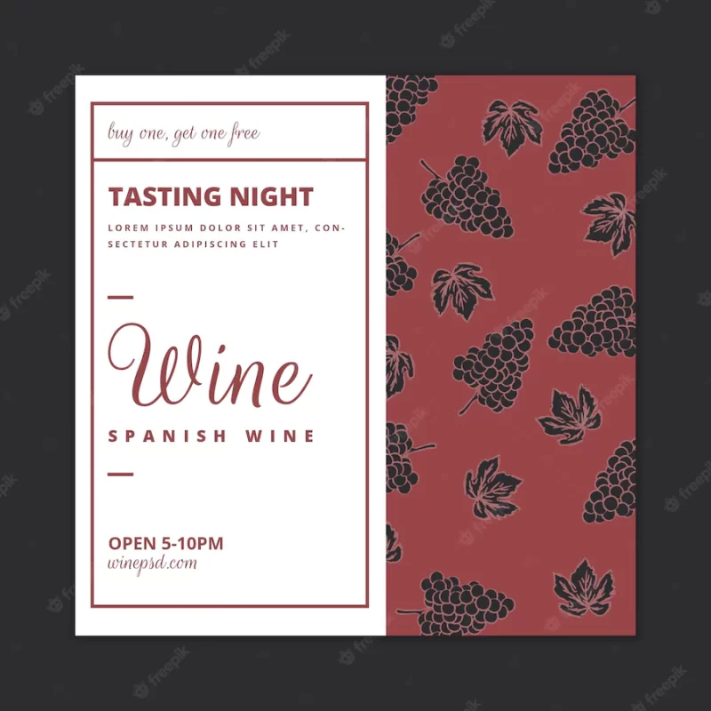 Flyer template with wine pattern Free Vector