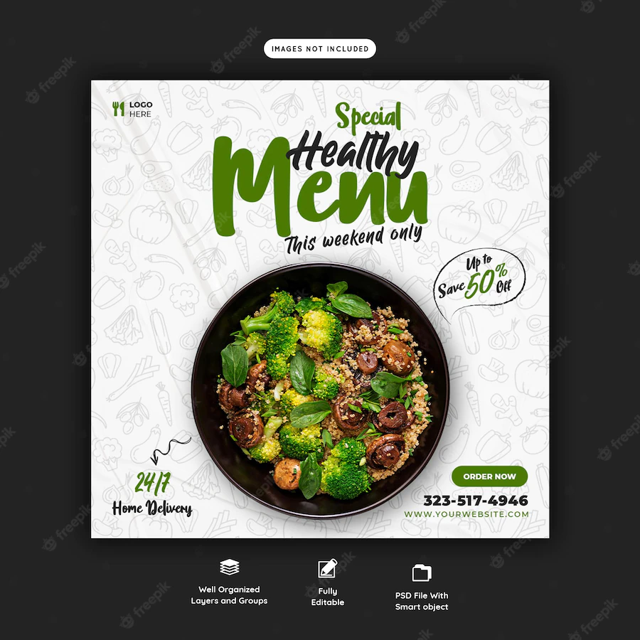 Food Menu Restaurant Social Media Banner Template 120329 1742