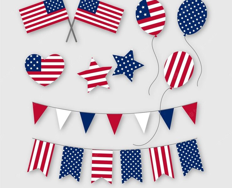 Fourth of july element collection Free Vector