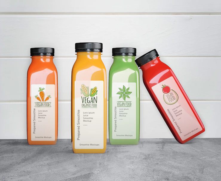 Fresh summer smoothies mock-up Free Psd