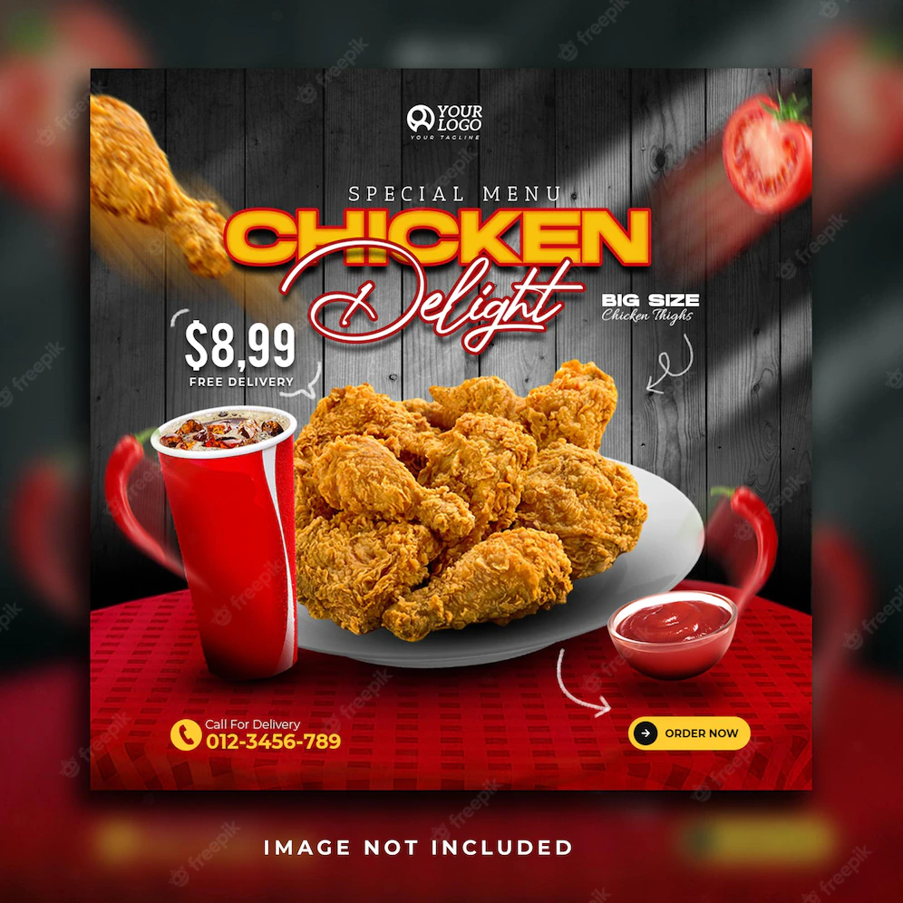 Fried Chicken Delight Menu Promotion Social Media Banner Template 17005 1277