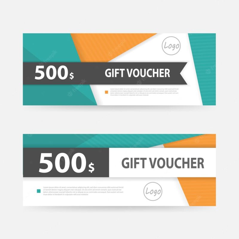 Geometric gift voucher banner template Free Vector