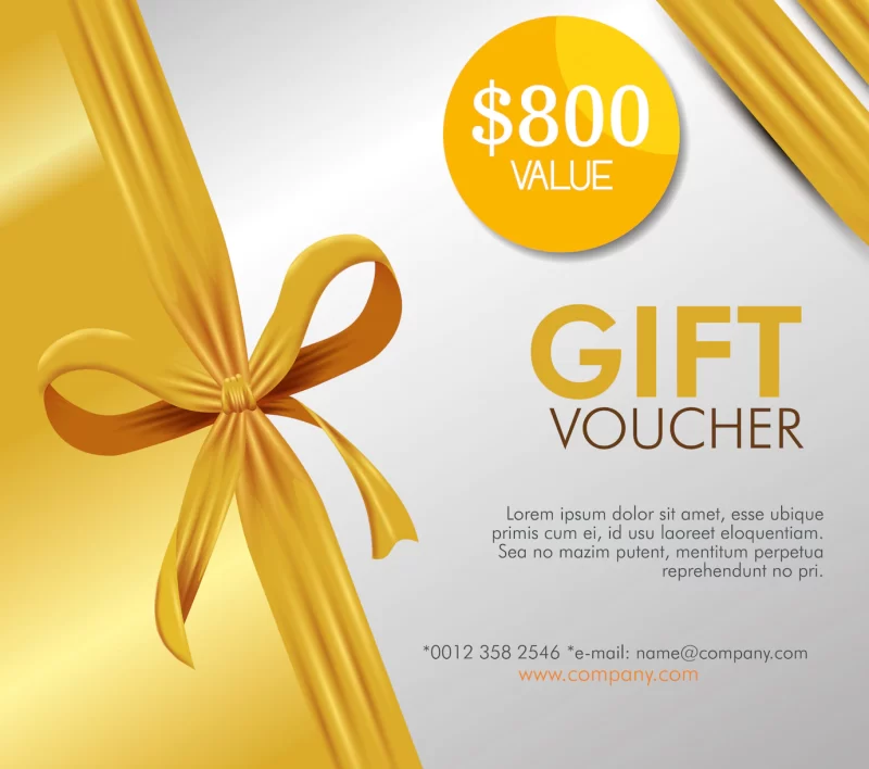 Gift coupon card with special offer Free Vector