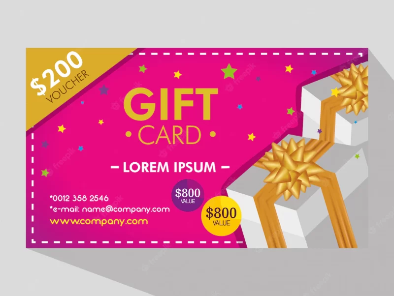 Gift coupon with discount price Free Vector