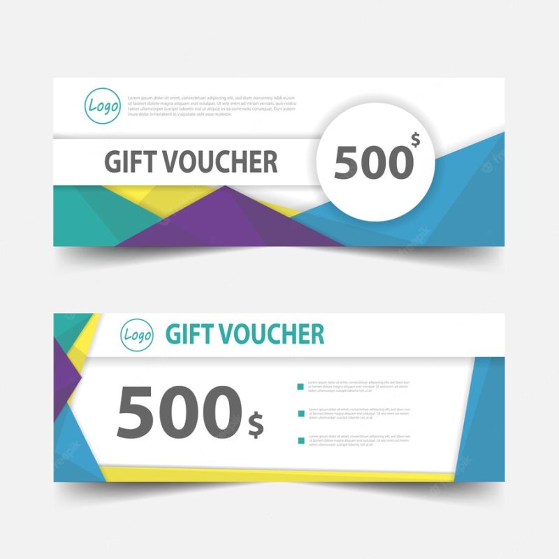 Gift voucher banner design Free Vector