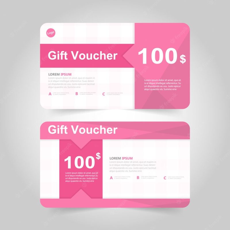 Gift voucher card design Free Vector