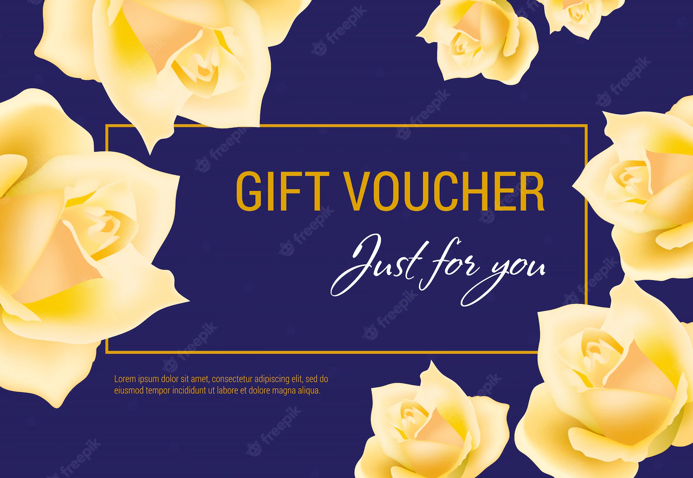 Gift Voucher Just You Lettering With Yellow Rose Heads 1262 13773