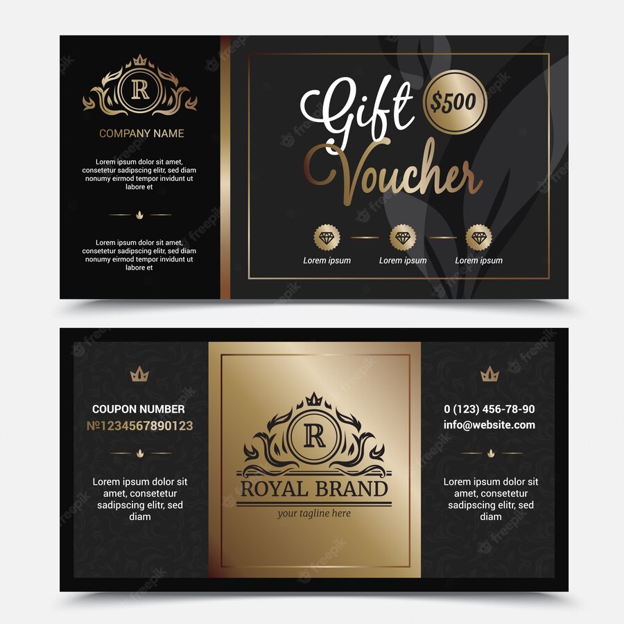 Gift Voucher Royal Brand Template With Ornate Flourishes Crowns 1284 16075