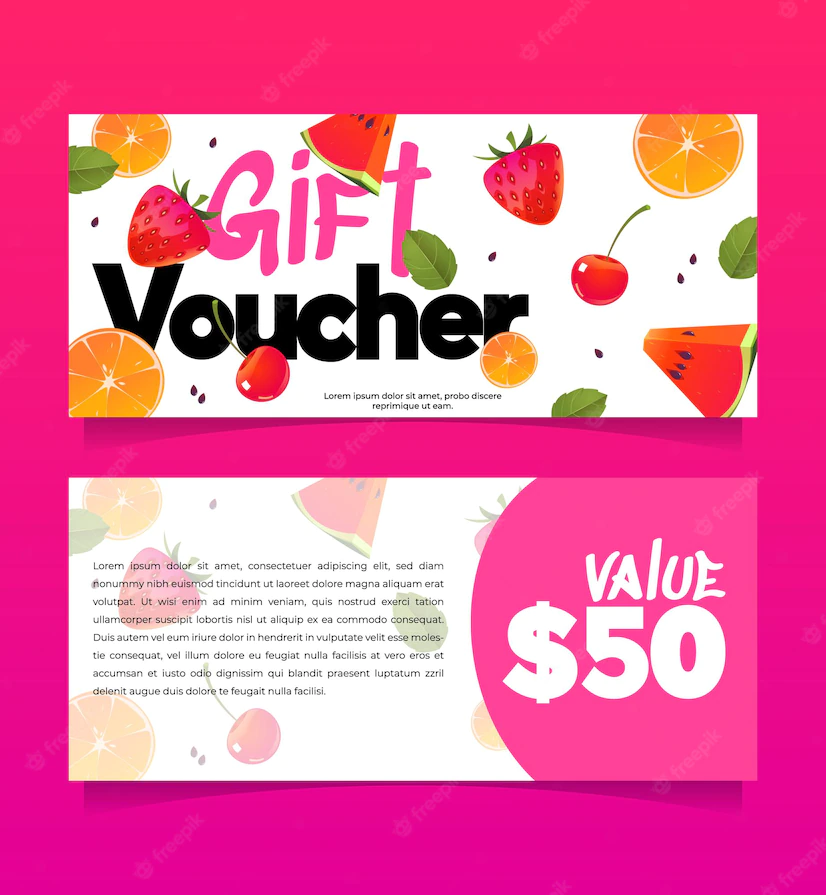 Gift Voucher Shopping Certificate With Fruits 107791 8303