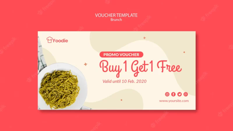 Gift voucher template for restaurant Free Psd