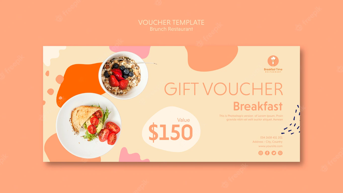 Gift Voucher Template Tasty Breakfast 23 2148443357