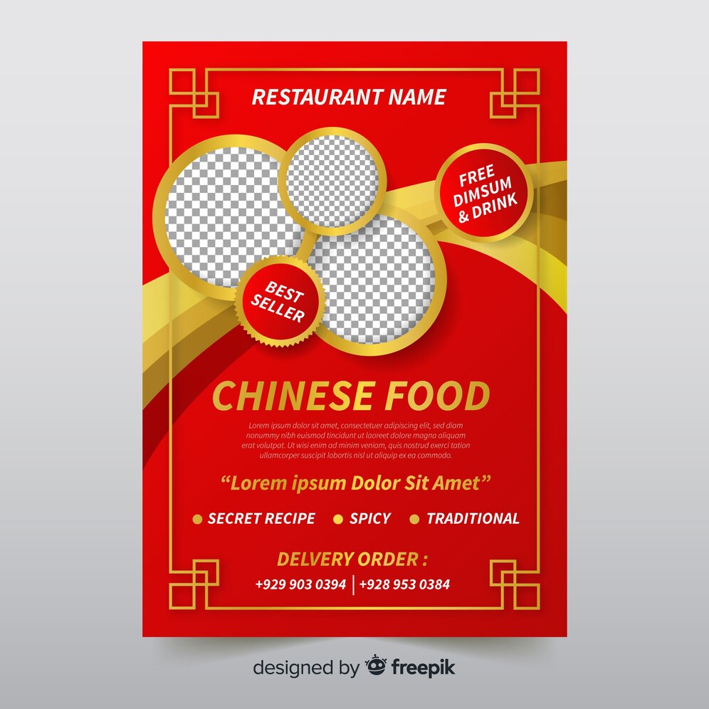 Golden Detail Chinese Food Flyer Template 52683 2926