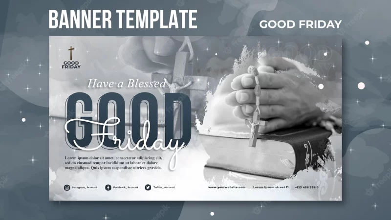 Good friday social banner template Free Psd