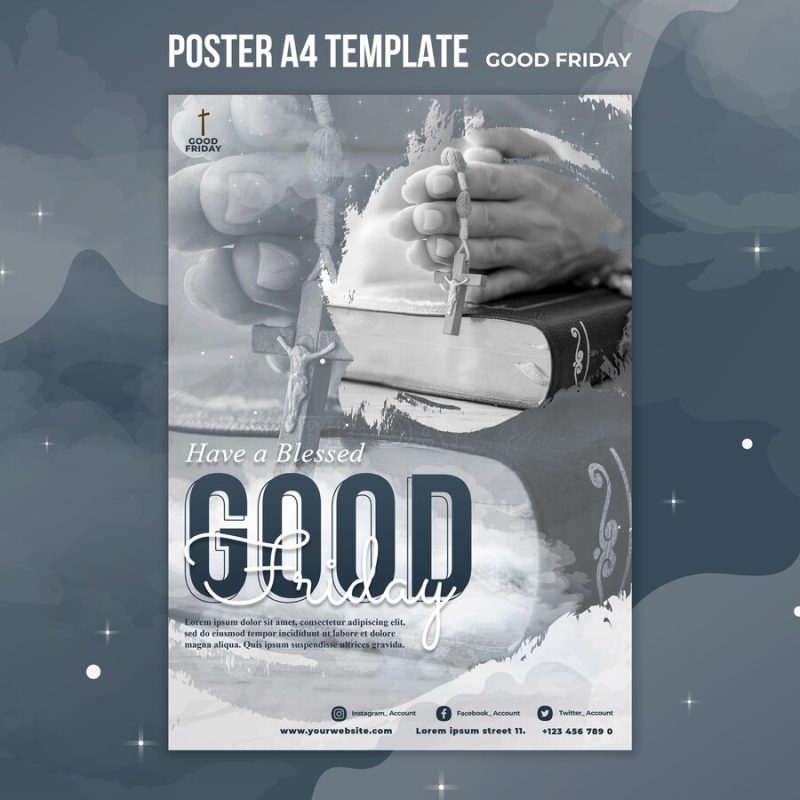 Good friday social poster template Free Psd