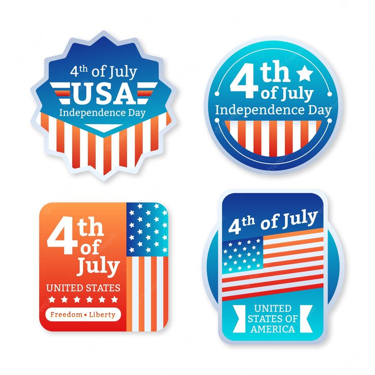 Gradient 4th July Independence Day Labels Collection 23 2148987442