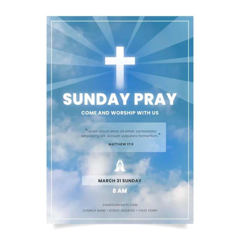 Gradient church flyer template with photo Free Vector