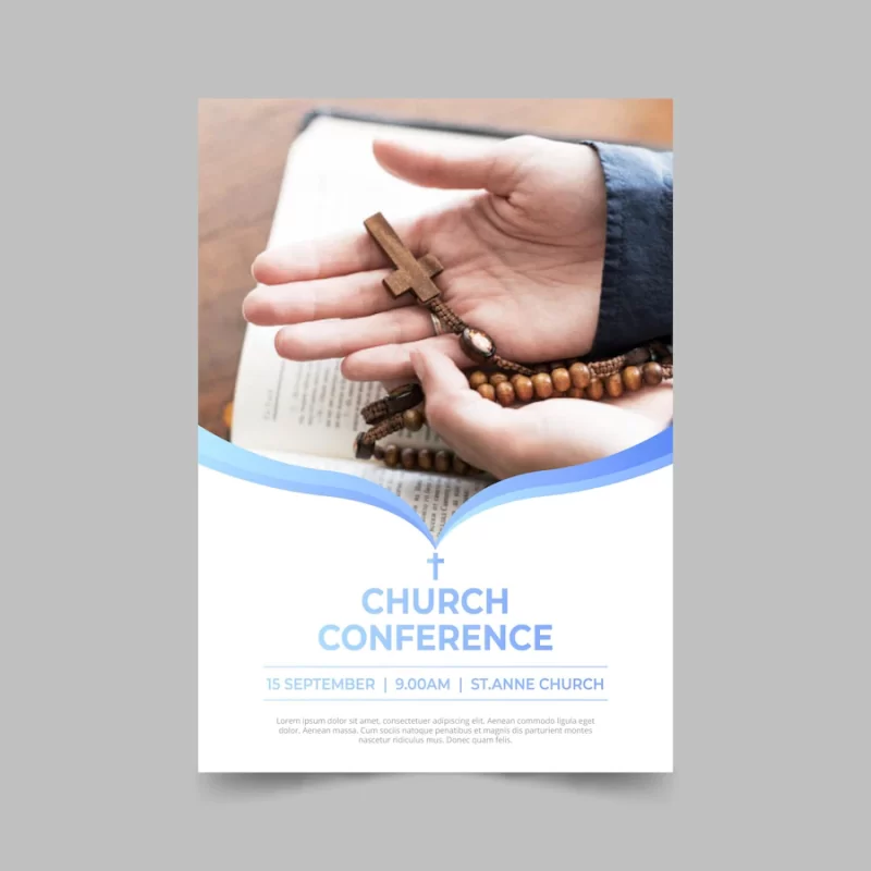 Gradient church flyer template Free Vector