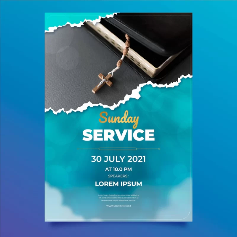 Gradient church flyer template Free Vector