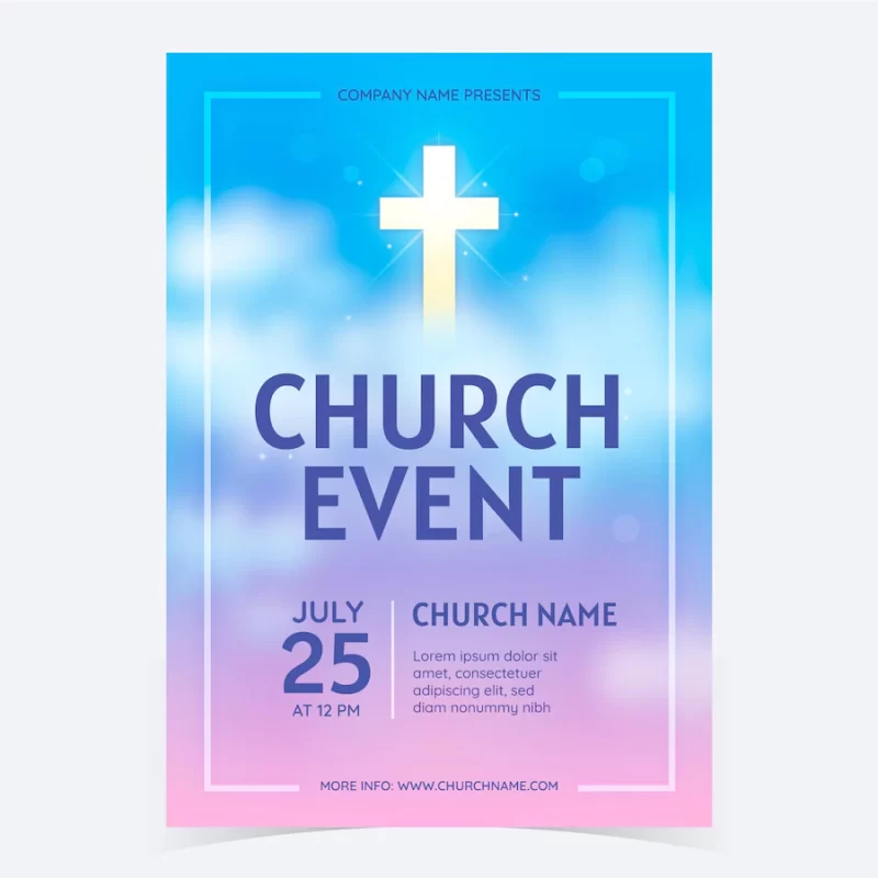 Gradient church flyer template Free Vector