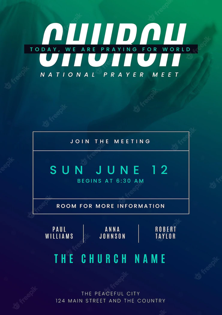 Gradient church flyer template Free Vector