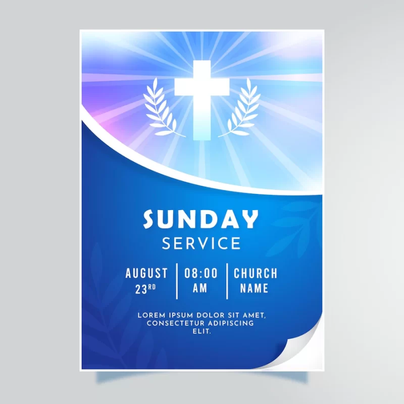 Gradient church flyer template Free Vector