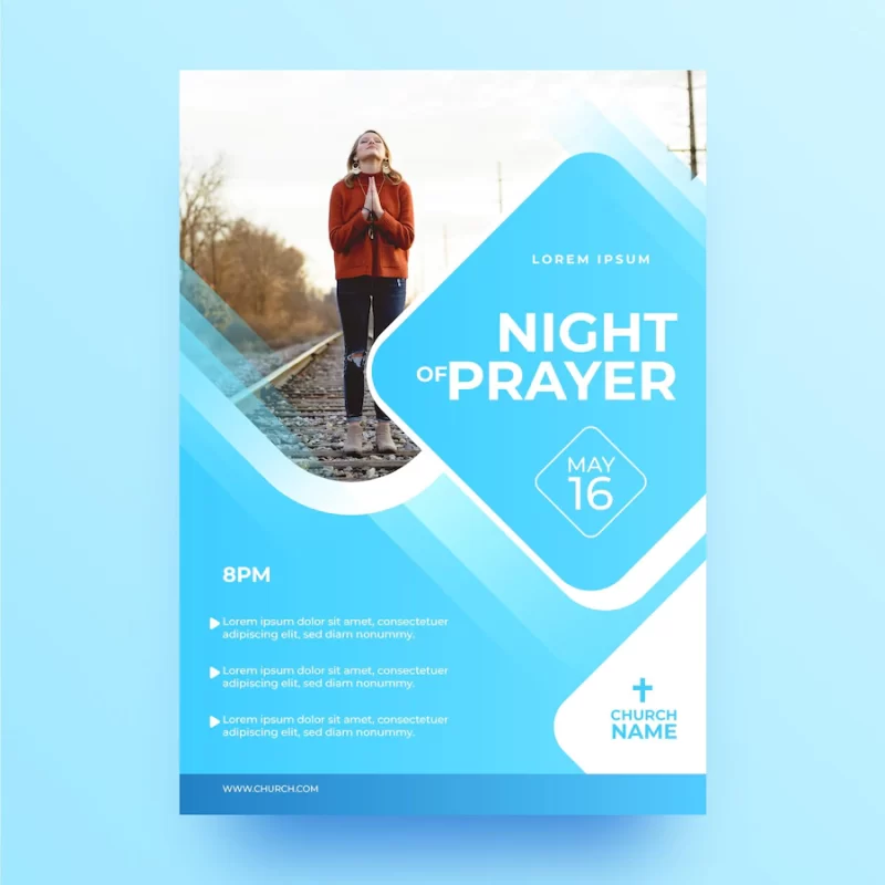 Gradient church flyer with photo Free Vector