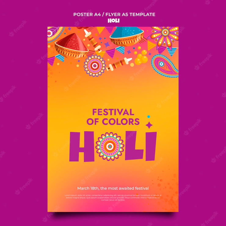 Gradient Holi Festival Design Template 23 2149284589