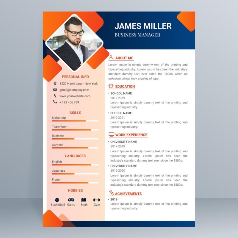 Gradient job application template Free Vector