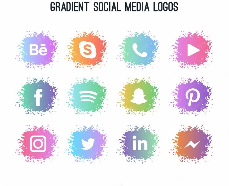 Gradient social media logo collectio Free Vector