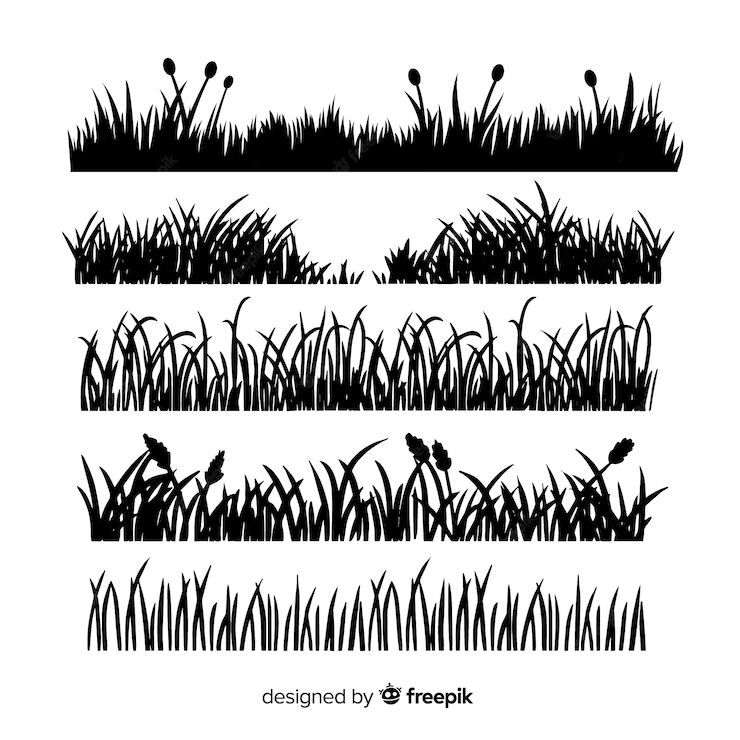 Grass Border Silhouette Collection Isolated 23 2148234402