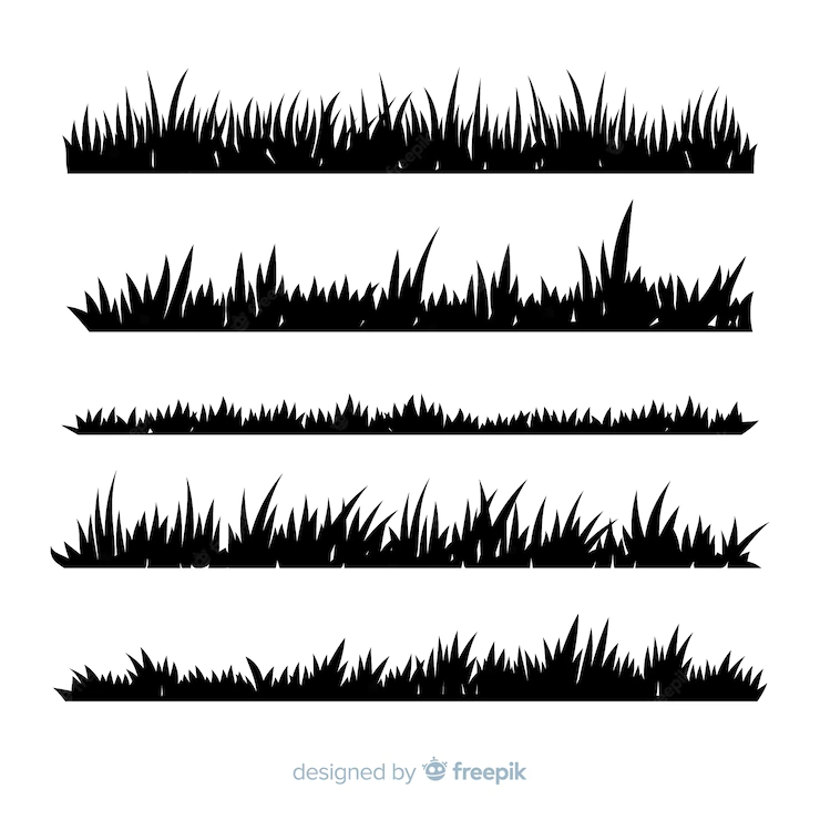 Grass Border Silhouette Realistic Design 52683 14672