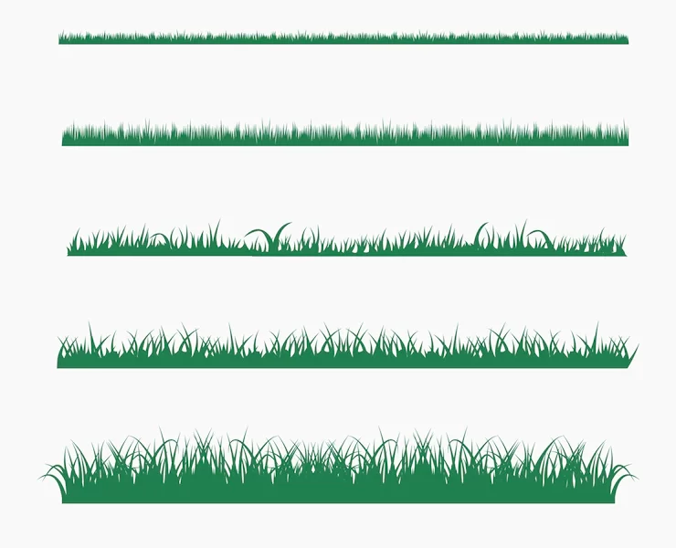 Green grass border silhouettes collection Free Vector