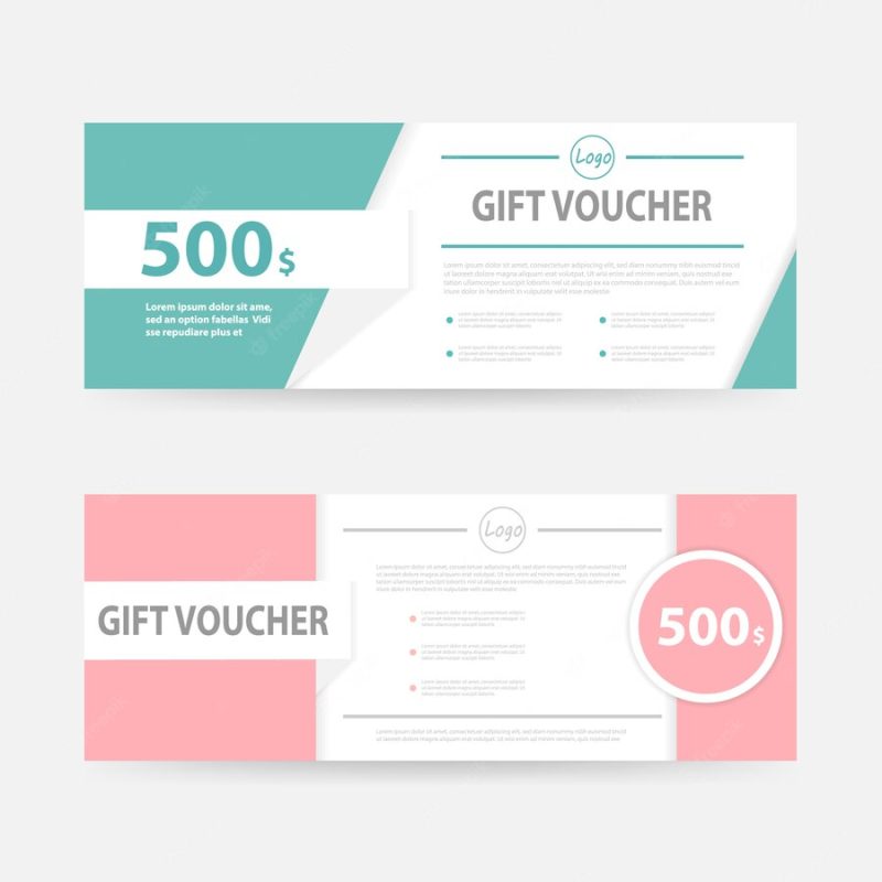 Green and pink gift voucher banner template Free Vector