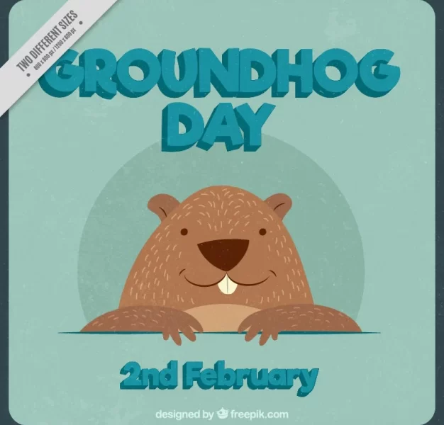 Groundhog day vintage background Free Vector