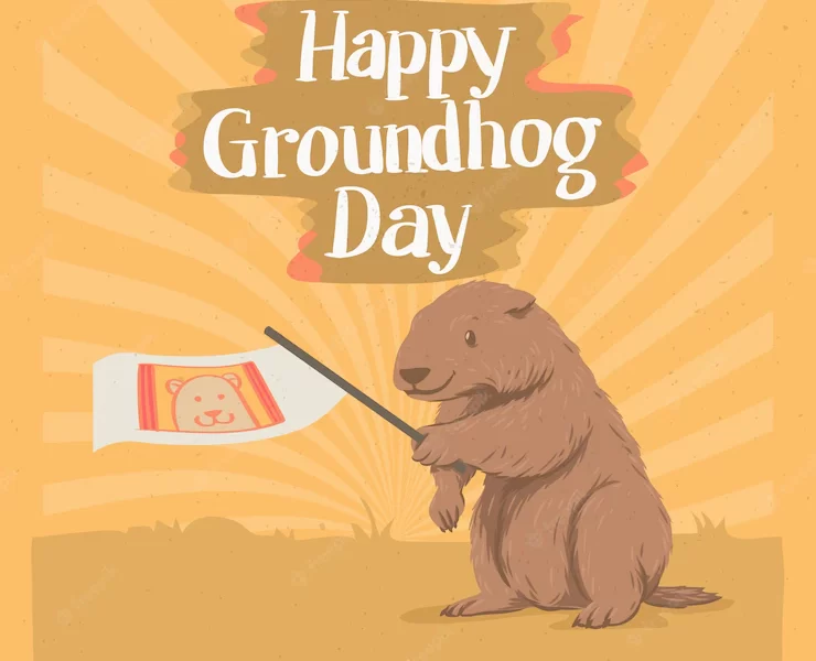 Groundhog day vintage background Free Vector