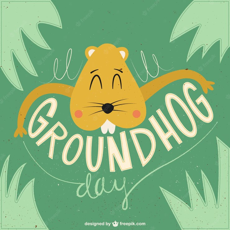 Groundhog Day Vintage Illustration 23 2147532486