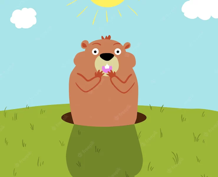 Groundhog day Free Vector