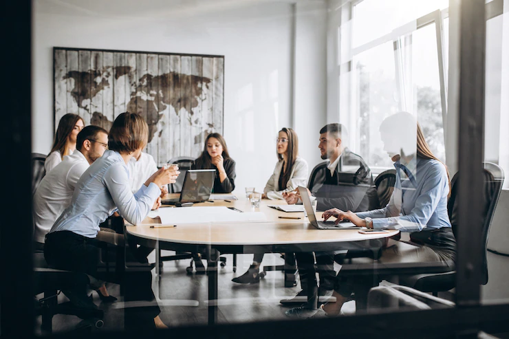 Group People Working Out Business Plan Office 1303 15773