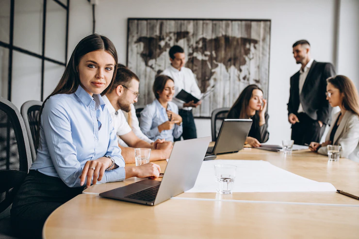 Group People Working Out Business Plan Office 1303 15818