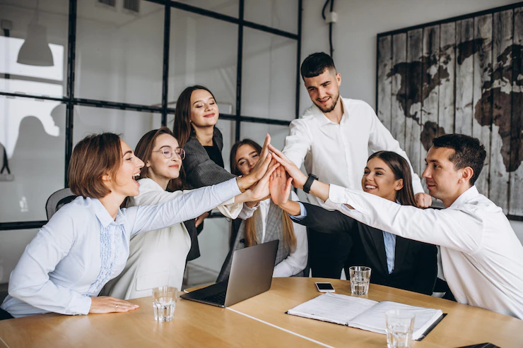 Group People Working Out Business Plan Office 1303 15861