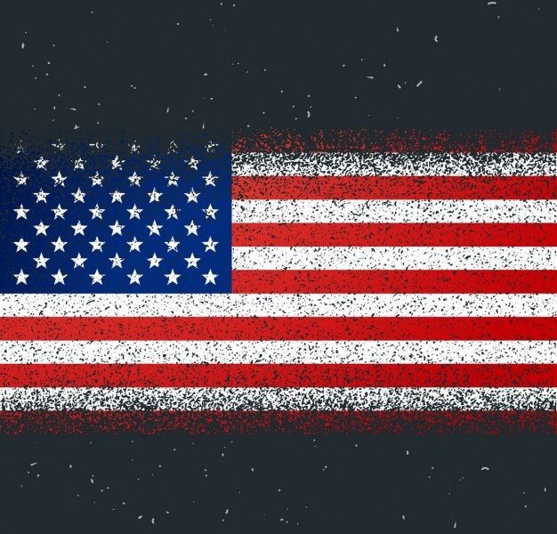 Grunge textured flag of america Free Vector