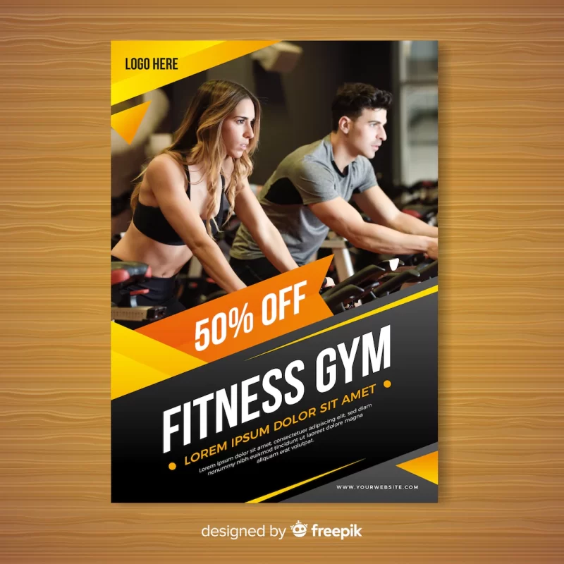 Gym brochure template Free Vector