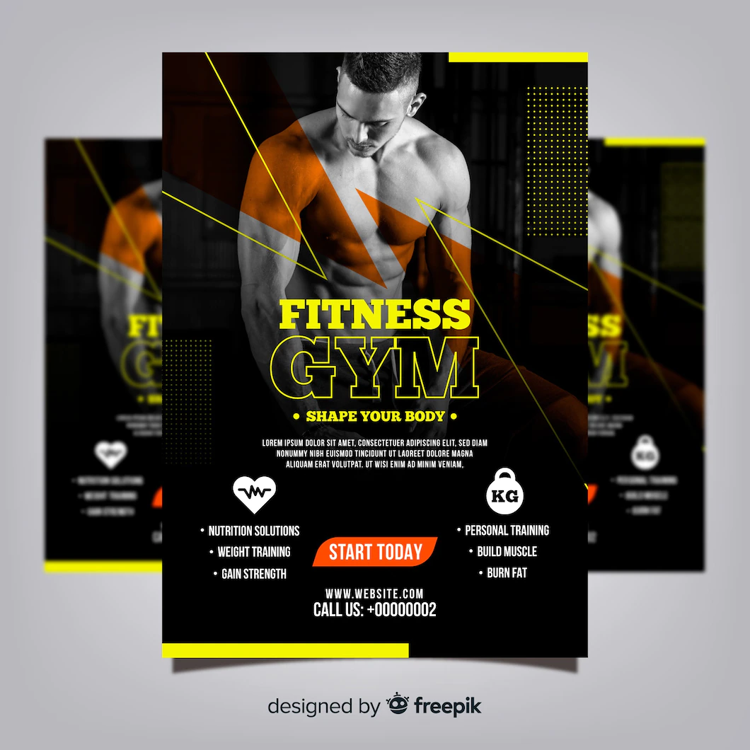 Gym Club Flyer Template With Photo 52683 12490